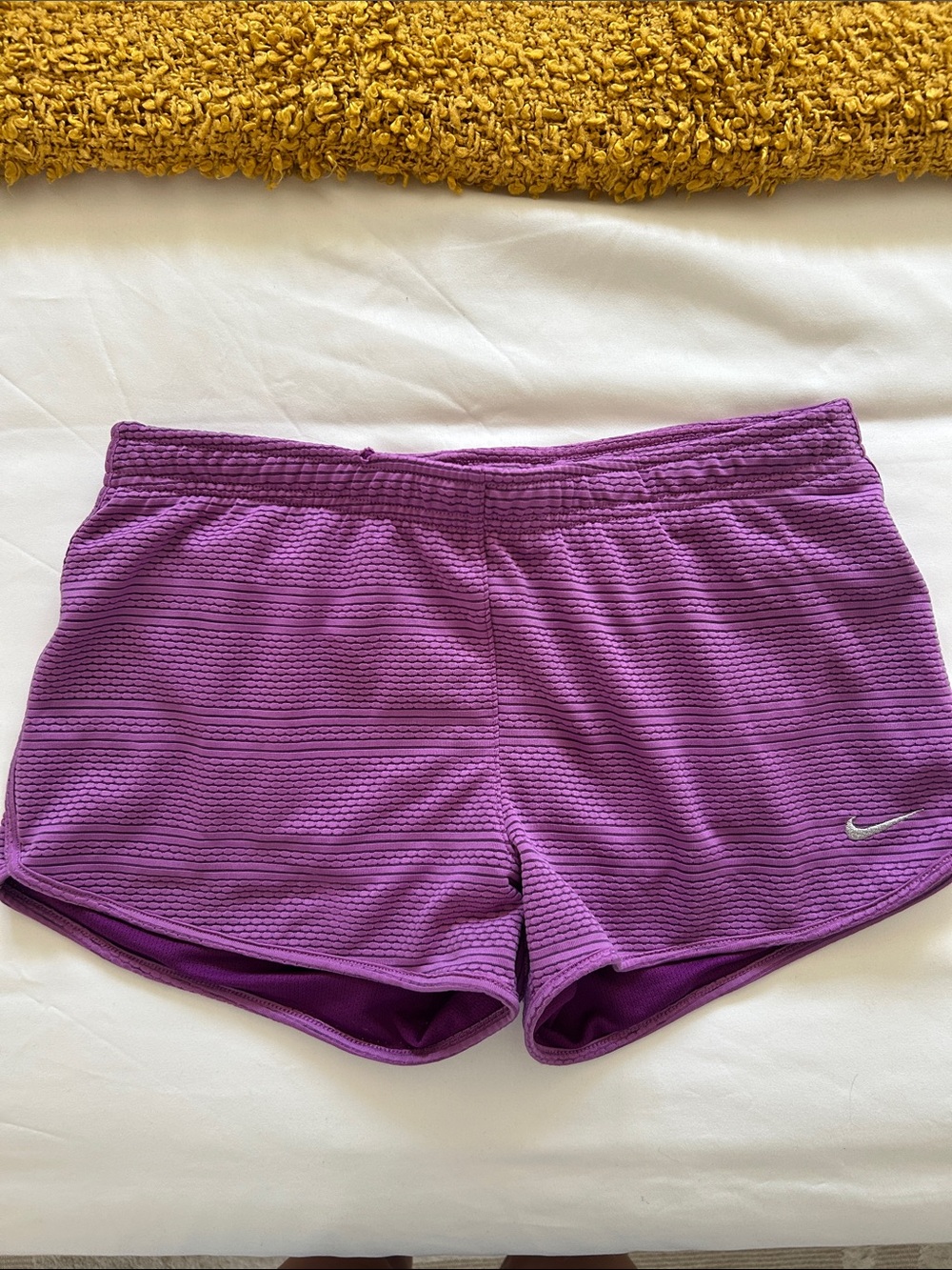 Nike Women's Purple Striped Athletic Shorts